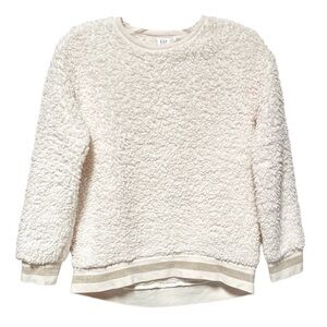 Gap Kids Sherpa Crewneck Sweatshirt Ivory Frost